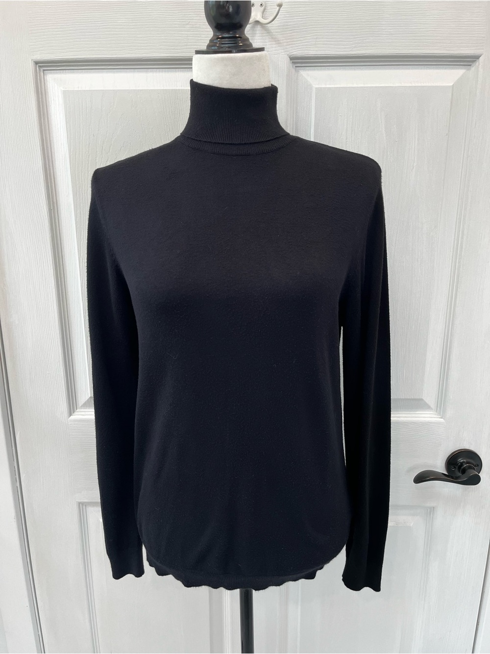 Pull&Bear Black Knit Turtleneck Sweater S Dark Academia Office Minimalist Goth